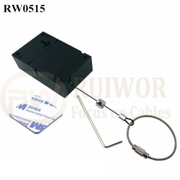 RW0515 Cuboid Anti Theft Pull Box With Size Customizable Wire Rope Ring Catch