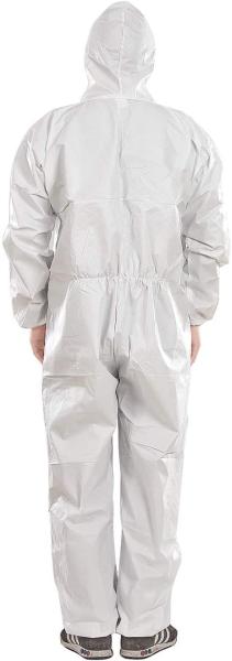 Lightweight Disposable Protective Coverall Front Zipper Closure With Hood