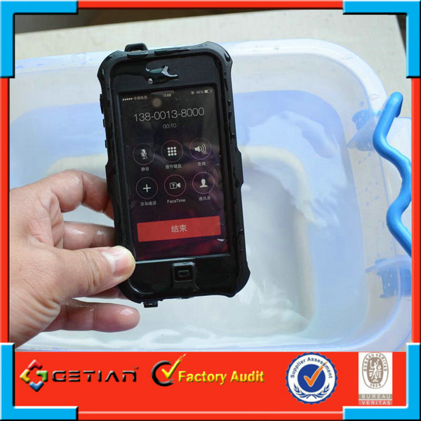 Caso fresco de la prenda impermeable del iPhone 5s de la PC del negro TPU/cubierta a prueba de choques de los accesorios