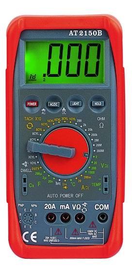 Portable HFE Digital Automotive Multimeter Handheld For Automobile