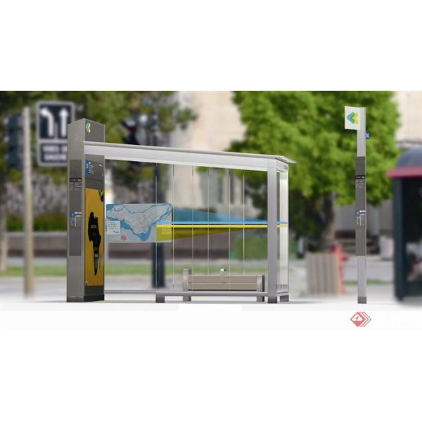 Rain Proof BV 6mm Glass Prefabricated Bus Shelters