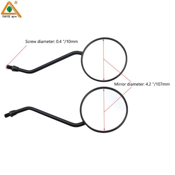 Espelho de motocicleta redondo Visor traseiro modificado universal Espelho de motocicleta Hd lentes brancas Fácil de instalar Visor traseiro