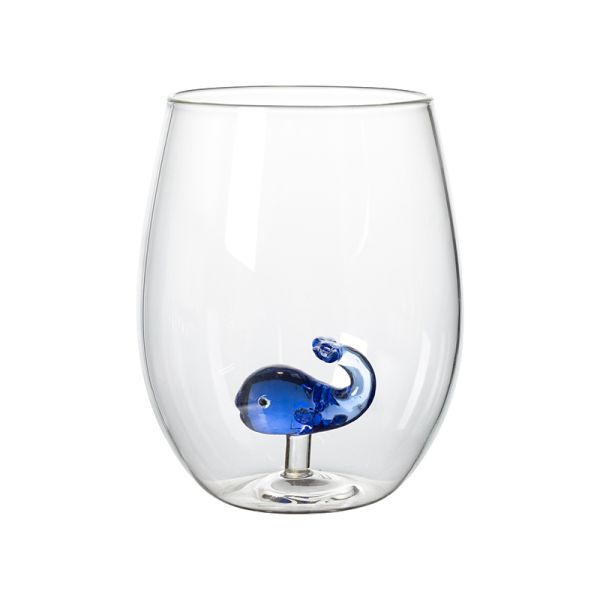 Egg Shape 500ml Juice Drink Glass Cup Customized Logo With 3D Animal Fruit Design