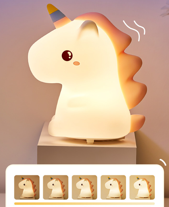 1200mAh LED Silicone Unicorn Bedroom Night Light For Children'S Gift Bedroom Companion