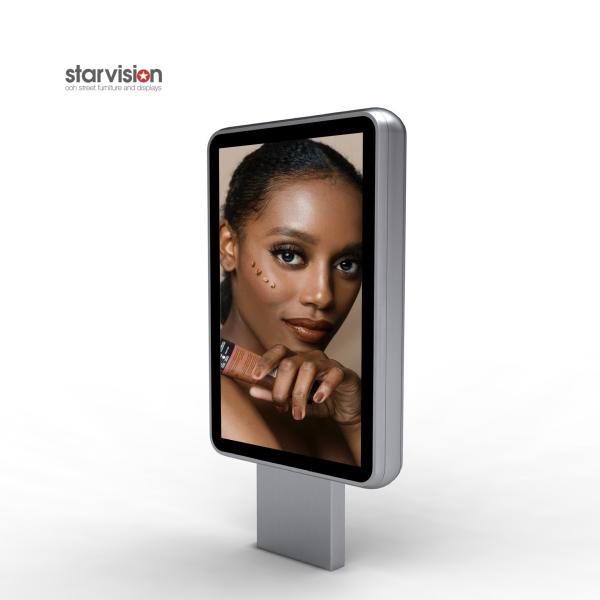 IP55 Mupi Advertising Scrolling Sign Board Floor Standing 5mm Glass