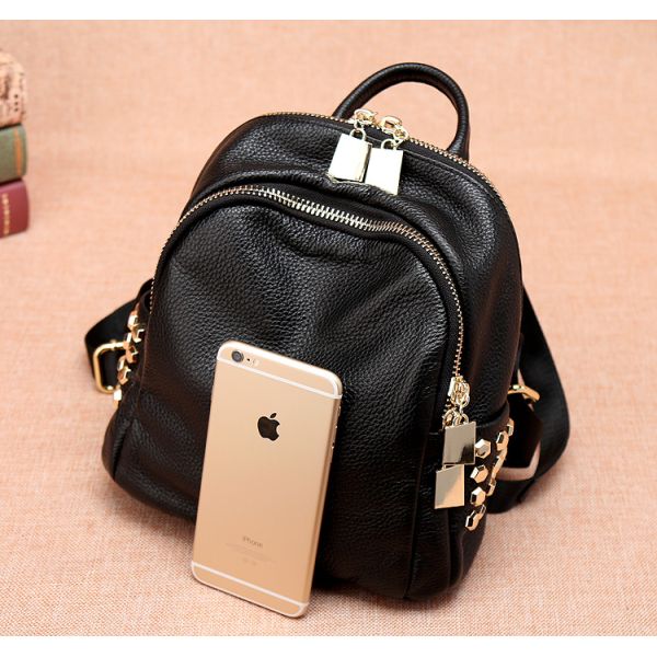Fashion Pu Rivet Backpack Preppy Style For Women Bag