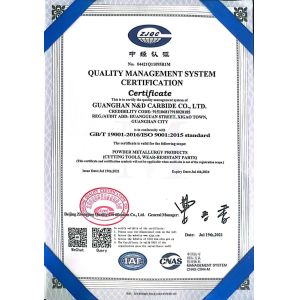 Guanghan N&D Carbide Co.,Ltd Certifications