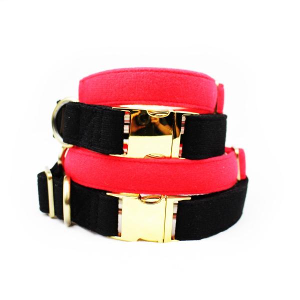 C519 Wholesale Custom Logo Luxury Hand Made Decorative Velvet Dog Collars Soft ,Adjustable Collars for Dog