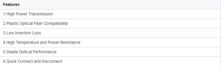 D80 High Power Fiber Laser Connector Compatible With 1500μm Fiber Plastic Optic Fiber