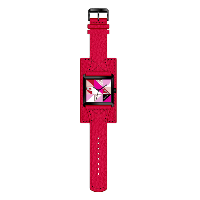 Vogue Square Case Colorful Quartz Watches For Women Leather Band