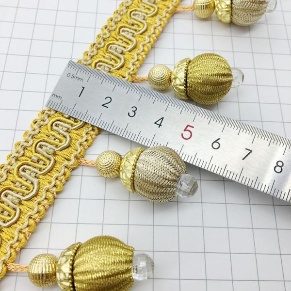 Handmade fashionable chain beads lace tassels fringes for curtain/sofa/pillow decoration