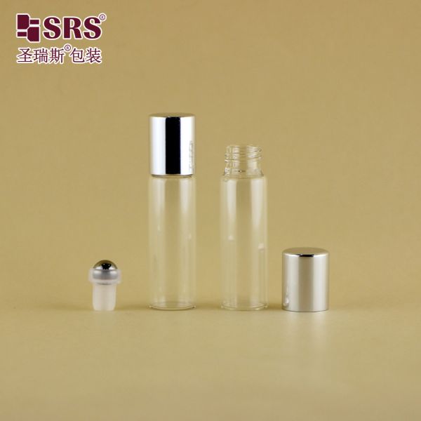 100% No Leakage Glass Roller Ball Bottle Clear 5ML For Essential Oil Perfume