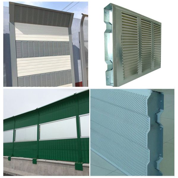 Alta estabilidade Painéis de ruído metálicos Parede à prova de ruído Barreira exterior 2m~4m Barreiras de ruído na estrada