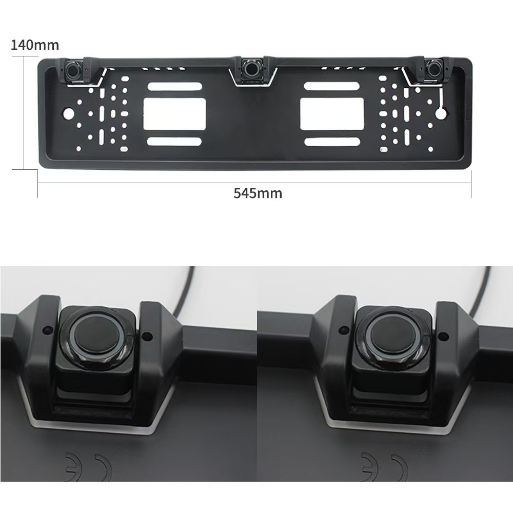 Proximity Warning System Parktronics European License Plate Frame Car Reversing Radar with 3 Sensors Universal EU Plate