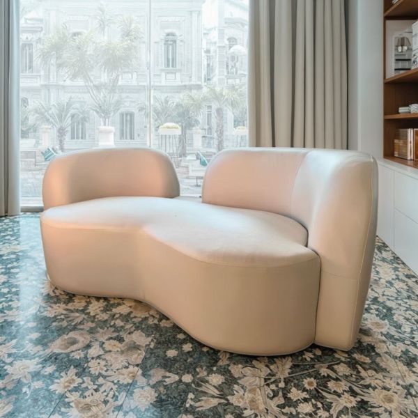 Minimalist Modern Eco-Friendly Curved Fabric Corner Sofa Set for Villa Home Office Living Room