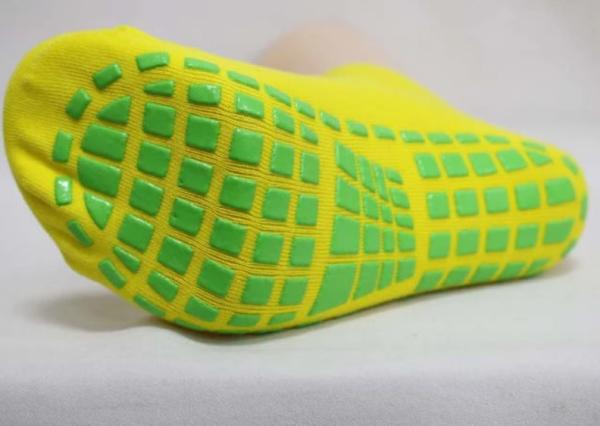 Yellow Kids Non Slip Grip Socks Trampoline Children's Slide Gripper Socks For Teenagers