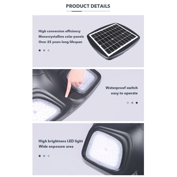 IP65 Courtyards LED intelligent Outdoor Garden Solar Light High Brightness Solar Street lamp