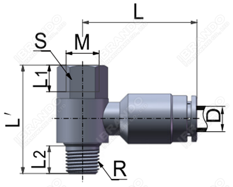 Female Banjo Brass Pneumatic Push Tube Fitting 1/8'' 1/4'' 3/8'' 1/2''