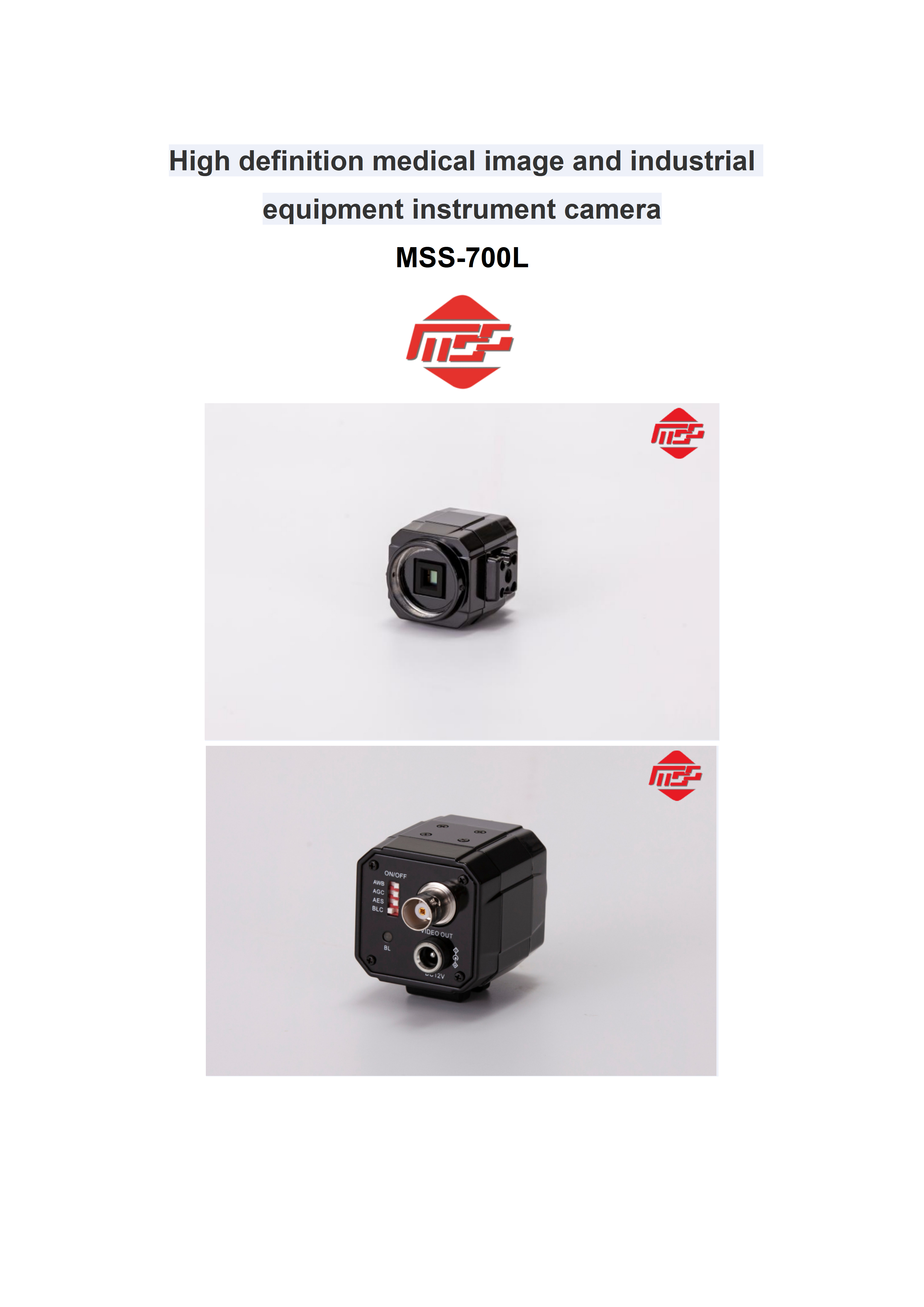 OEM Factory 700TVL Microscope Camera CCD DSP 3D DNR for Precise Metal Analysis CE MSS-C-700L