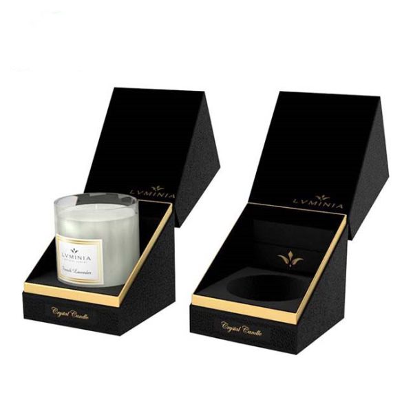 Retail Black Branded Gift Boxes , Slant Lid Square Paper Box Facial Cream Air Cushion BB Wrap