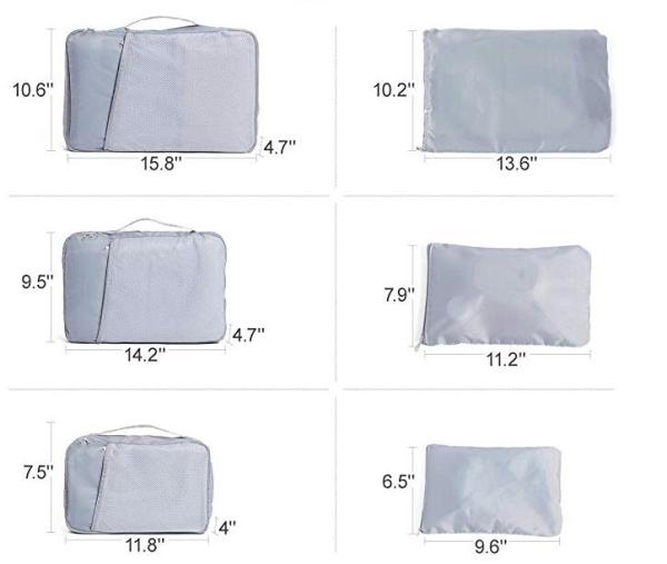 Suitcase Organiser Bags , Suitcase Packing Cells Dress Shirt Nylon Material