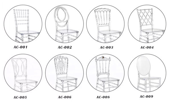 Silla de alquiler del banquete que se casa que apila la silla clara transparente plástica de Phoenix