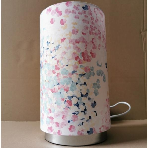 Linen White Cylinder Table Lamp Drum Tall Cylinder Floor Lamp  Metal Base