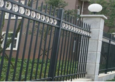 Three Beams Zinc Steel Fence Single Ring For Bounding Wall , 50*50mm Rail