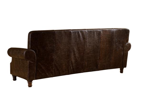 Dark Brown Real Soft Leather Sofa Set , 3 Seater Leather Sofa Couch Settee Sumptuous Type