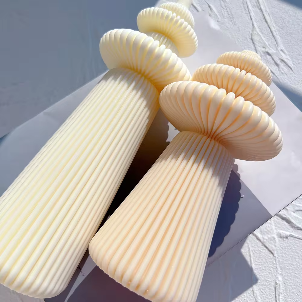 3 Designs Roman Pillar Cylindrical Silicone Candle Molds Geometric Abstract Decorative Striped Soy Wax Mold