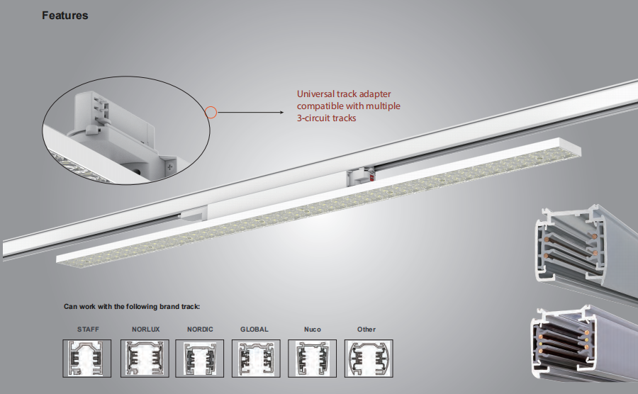 60W привело свет следа линейный