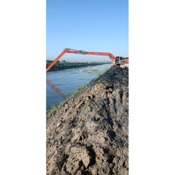 Excavator extension arm and port dredging designed for river dredging