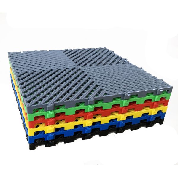 Interlocking Plastic PP Carwash Grating Floor 1.8cm Thickness for Garage Decking Tiles