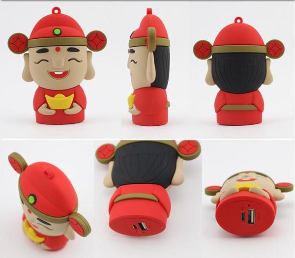 OEM Power Bank Soft PVC 3D Santa Shape Charge Battery For Universal Gift