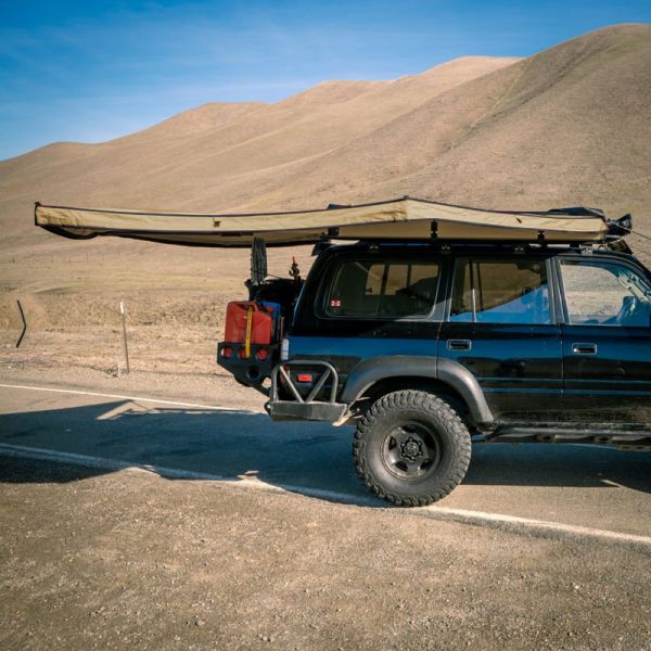 270 Degree LED Waterproof Foxwing Tent 4x4 Car Free Standing Oxford Cloth Aluminum Alloy Pole One Bedroom
