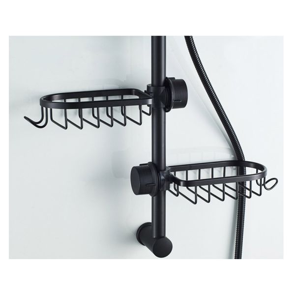 Single Layer Aluminum Shower Storage Basket Soap Basket for Kitchen Bathroom