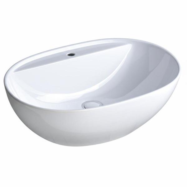 ALLWELL Chaozhou salle de bains de couleur blanche lave-mains bassin céramique lavabo comptoir haut évier de salle de bains en forme ovale