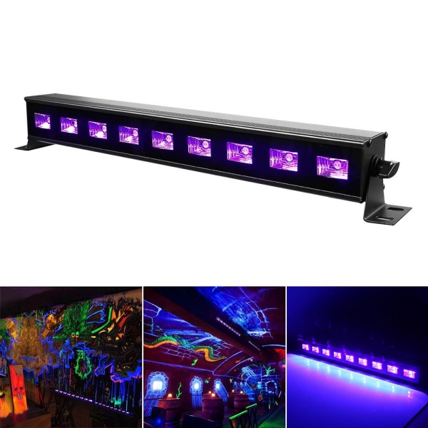 36W 12 LED Purple UV Stage Floor Wall UV Blacklight Bar Outdoor Indoor Uplight