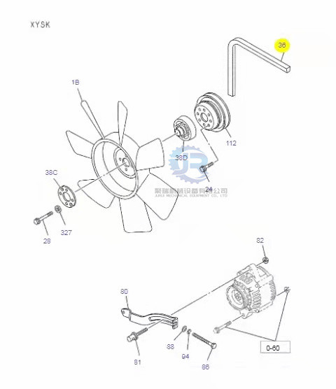 Пояс вентилятора VI8980490330 установил Earthmoving запасные части Sk75-8