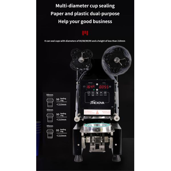 Fully Automatic Electric Plastic Cup Lid Sealer Machine With Paper PP Film