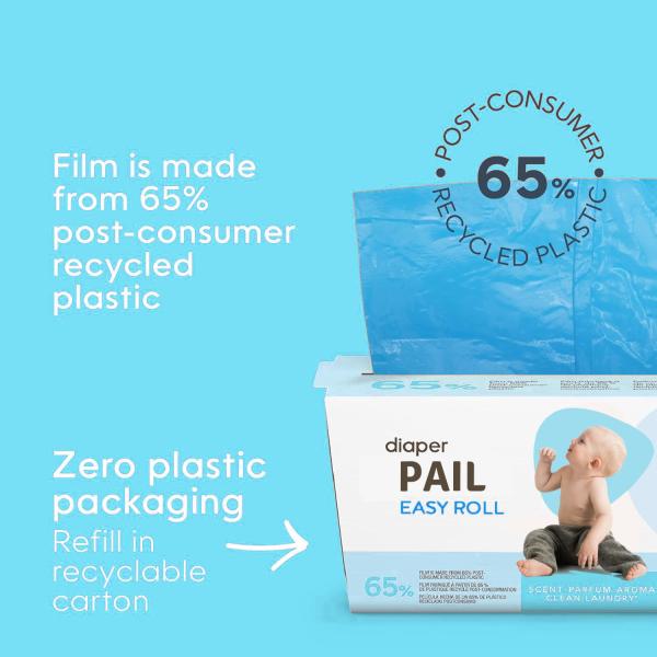 Diaper Genie Easy Roll Refill | 30 Bags Per Refill | Holds Up to 1410 Newborn Diapers | Odor Control | Diaper Pail Refill Bags | Fits Diaper Genie Signature & Platinum Pails