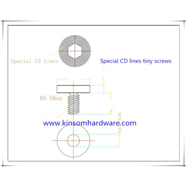 Special CD lines screw , flat head hexagon socket step stainless steel 304 screw