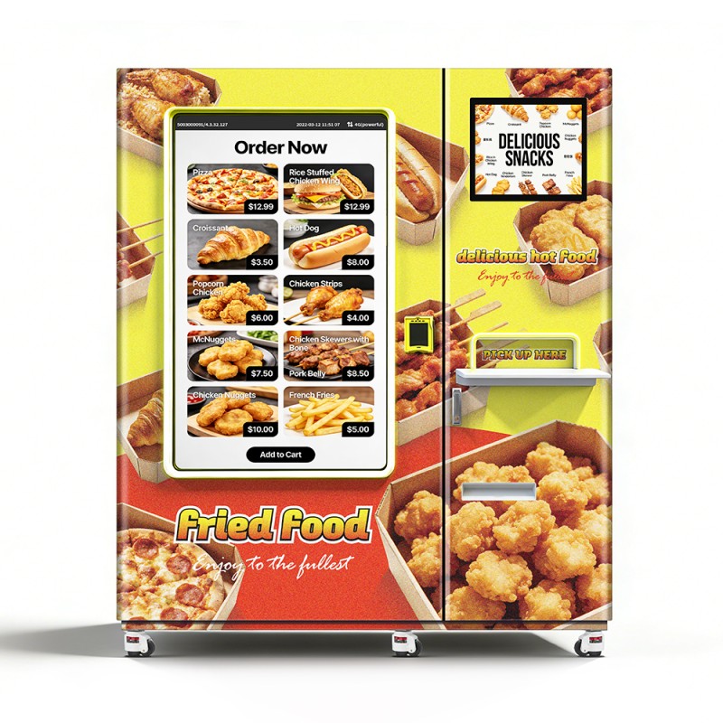Commercial Baking Hot Food Vending Machine | Oven & Microwave Dual Heating Smart Food Vending Solution