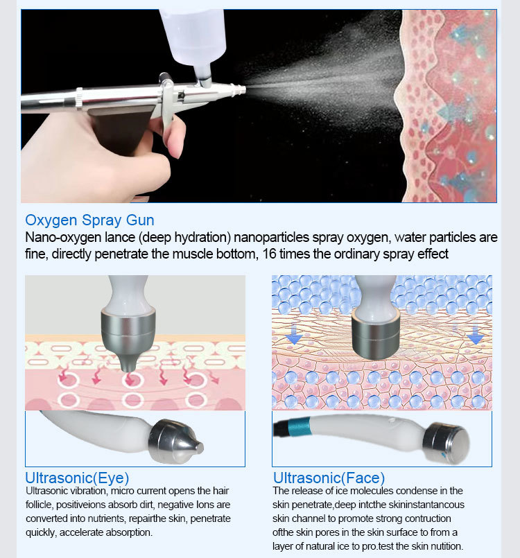 18 In 1 Aqua Exfoliate Oxygen Nourish Repair Facial Bright Spa Professional Device