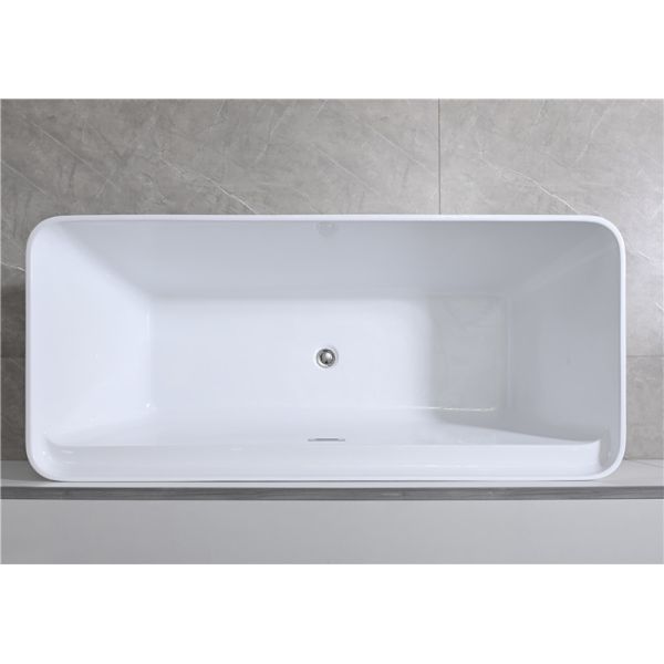 OEM White Freestanding Acrylic Bathtub Soaking 1700mm Rectangular