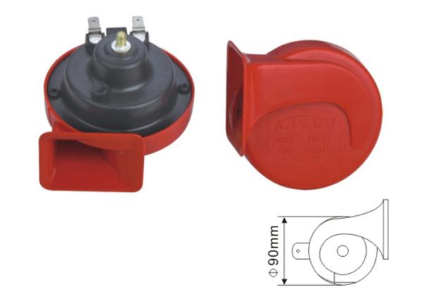 EST1011 Red Car Horn Replacement for boat truck , Snail Horn 510Hz 110DB Dia 90mm 3.7A