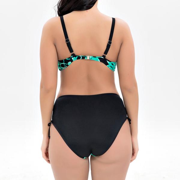 Plus Size Two piece Swimsuit print flower Swimsuit Women Push up 1928