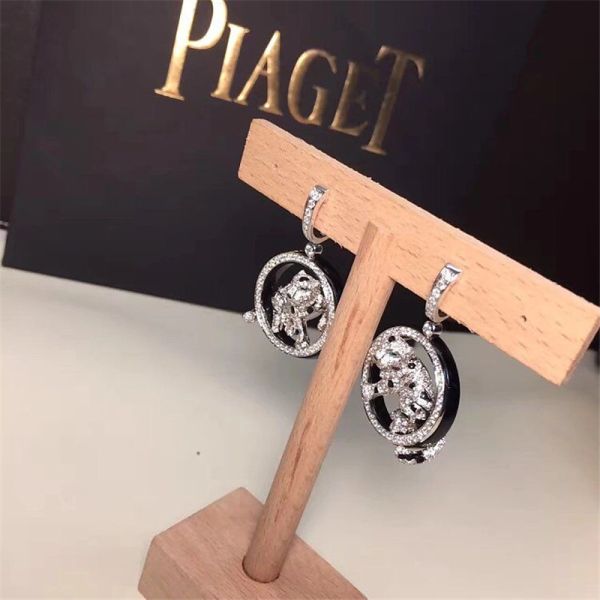 C Earrings full of diamonds leopar  white gold yellow gold rose gold diamond earring  Jewelry factory in Shenzhen, China