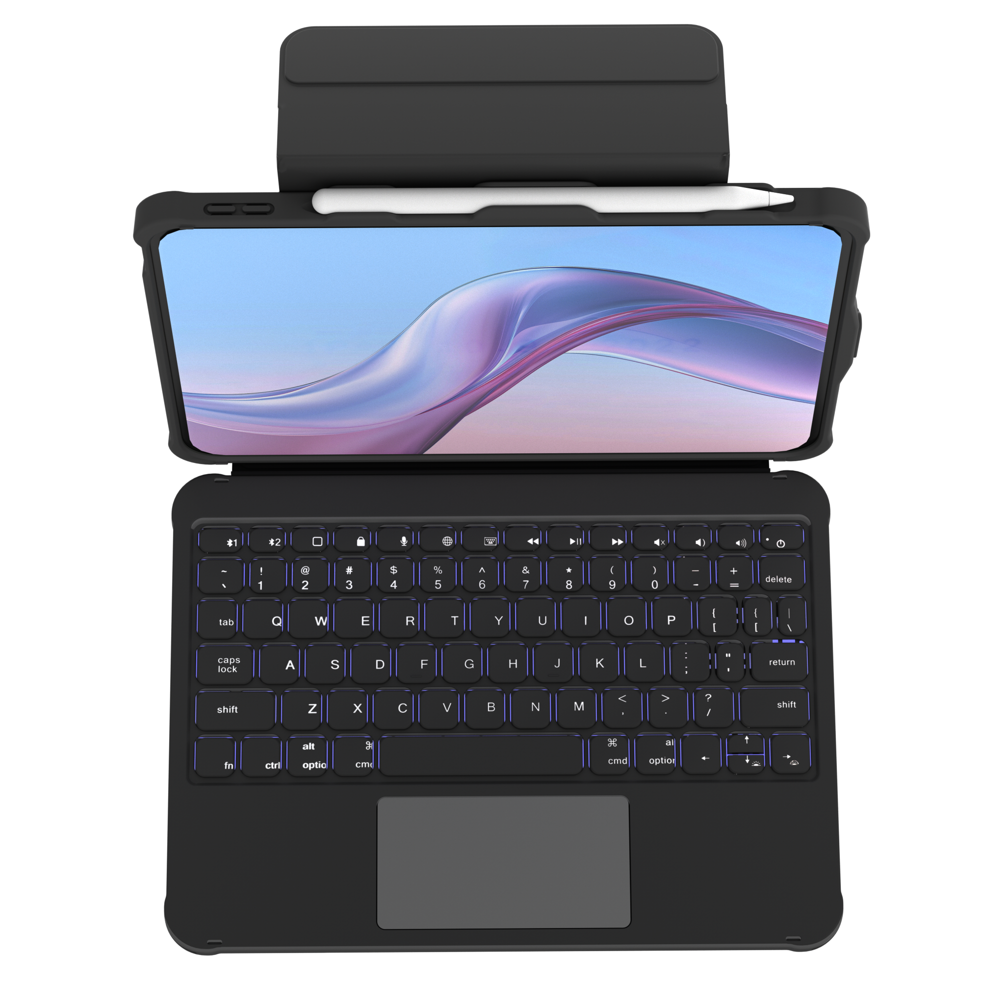 OEM Plug & Play Keyboard Case with Multi-Touch Trackpad,Pencil Slot,Drop-Protection Shell for iPad A16,CE/FCC/RoHs Certified