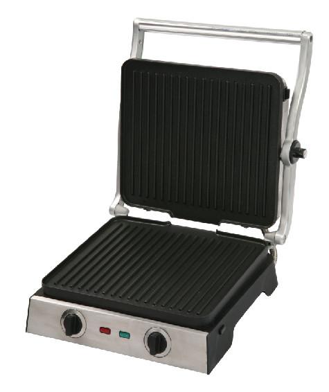Stainless Steel Top Housing Home Panini Grill With Drip Tray , Removable Plate